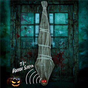 Corpse Halloween Decorations Outdoor: Horror Scream with Lighted LED Eyes